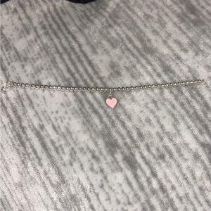 Authentic Silver Tiffany bracelet, with Pink return to Tiffany charm.